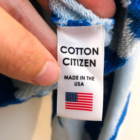 Cotton Citizen Brooklyn 100% Cotton Blue Tie Dye Oversized Hooded Sweatshirt XS - Picture 11 of 14